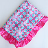 Ikat Diamond Pink Ruffle Blanket