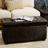 Hudson Woven Bench in Dark Brown