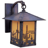 Timber Ridge Outdoor Wall Lantern with Cactus Filigree