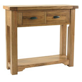 Toulouse Small Console Table in Medium Oak Stain and Satin Lacquer