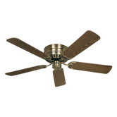 5-flg. Deckenventilator "Classic Flat" in Messing antik / Eiche antik