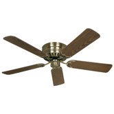 5-flg. Deckenventilator "Classic Flat" in Messing antik / Eiche antik