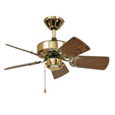 5-flg. Deckenventilator "Classic Royal" in Messing poliert / Eiche antik