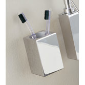 Metric 7.8" x 2.4" Wall Toothbrush Holder in Polished Chrome
