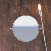 WS1 Wall-mount Magnifying (5X) Makeup Mirror with Halogen Light, 8.6" Extension