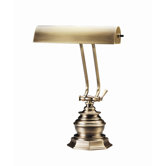 Octagon Base Desk Lamp in Antique Brass
