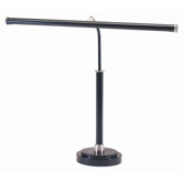 LED Digital Piano Lamp in Black with Satin Nickel
