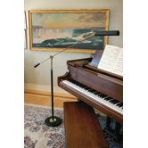 Counter Balance  Grand Piano Floor Lamp in Polished Brass with Black