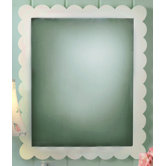 Scalloped Framed Mirror in White