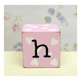 "h" Letter Block in Pink
