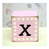 "x" Letter Block in Pink