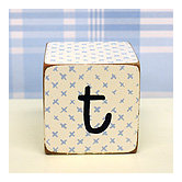"t" Letter Block in Blue