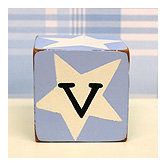 "v" Letter Block in Blue
