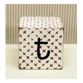 "t" Letter Block in Chocolate