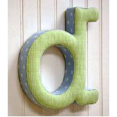 "d" Fabric Letter in Blue / Green