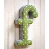 "f" Fabric Letter in Blue / Green
