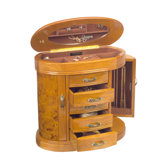 Trinity Jewelry Box in Burlwood Oak