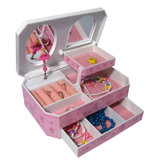 Rose Girl's Glitter-Daisy Musical Ballerina Jewelry Box