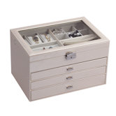 Lyndon Glass Top Locking Jewelry Box