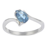 Sterling Silver Pear-cut Blue Topaz Solitaire Ring
