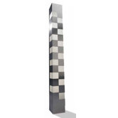 Totem Floor Lamp in Satin Aluminium and Opal Acrylic