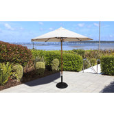 3m Wooden Parasol in Khaki with Base