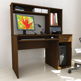 Workspace Computer Desk with Keyboard Tray and Hutch