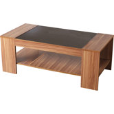 Shearwater Coffee Table in Walnut Veneer and Black Gloss