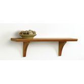 Narrow Mission Craft Bracket Shelf in Honey Oak