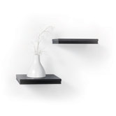 Short Logan Bracketless Ledge Shelf in Black (Set of 2)