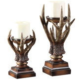 Deerfield Resin Candlesticks (Set of 2)