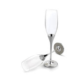 2-tlg. Sektglas Set "Silver Diamond"