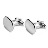 2cm x 1,3cm Manschettenkn&ouml;pfe oval aus Silber (2er Pack)