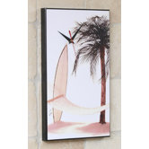 Hammock Palm Tree Surfboard Wall Clock