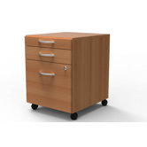 Quinto Three Drawer Lockable Pedestal in Beech