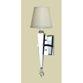 Margo One Light Wall Sconce with Cream Poly Silk Shade in Polished Chrome