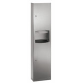 Recessed Paper Towel Dispenser and Waste Receptacle