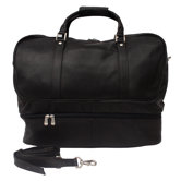 Traveler 20" Leather False Bottom Travel Duffel