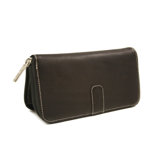 Women's Zip Around Wallet in Chocolate
