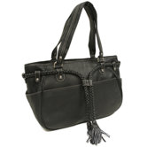 Women's Braided Belt Shoulder Bag in Black