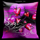 Valentines Pillow with Pink Hearts