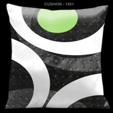 Ham and Eggs Gray and Green 18" Square Satin Pillow