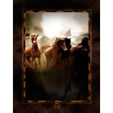Western Microsuede-Backed Wild Mustang Throw