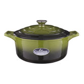 Cast Iron 20cm Round Casserole in Olive Green