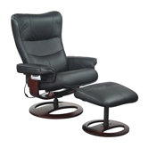 Topcliner 60V Leather Ergonomic Recliner and Ottoman