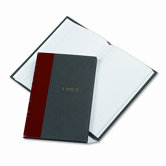 Record/Account Book, Black/Red Cover, 144 Pages, 7-7/8 x 5-1/4