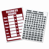 Business Hours Sign with Vinyl Characters