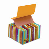 Stay-in-Place Pop-Up Notes Dispensers, 3 x 3, Multicolor Stripes