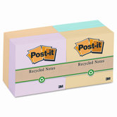 Greener Recycled Pastel Note Pad, 3 X 3, 12 100-Sheet Pads/Pack