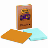 Super Sticky Notes, 4 x 6, Three Neon Colors, Three 90-Sheet Pads/pack